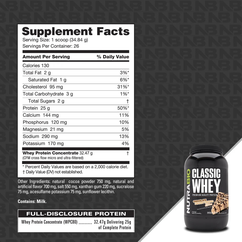 CLASSIC WHEY PROTEIN 2LBS BY NUTRA BIO