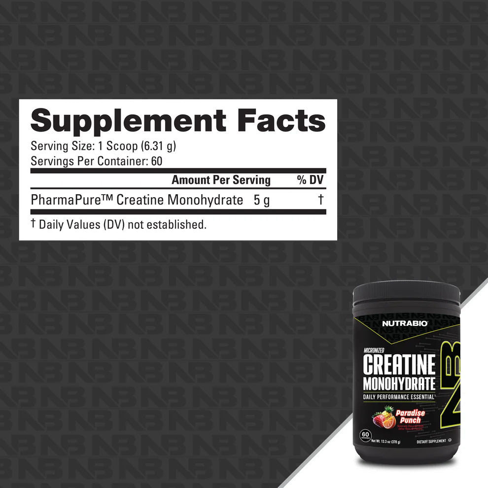 MICRONIZED CREATINE MONOHYDRATE 60 SERVING BY NUTRA BIO