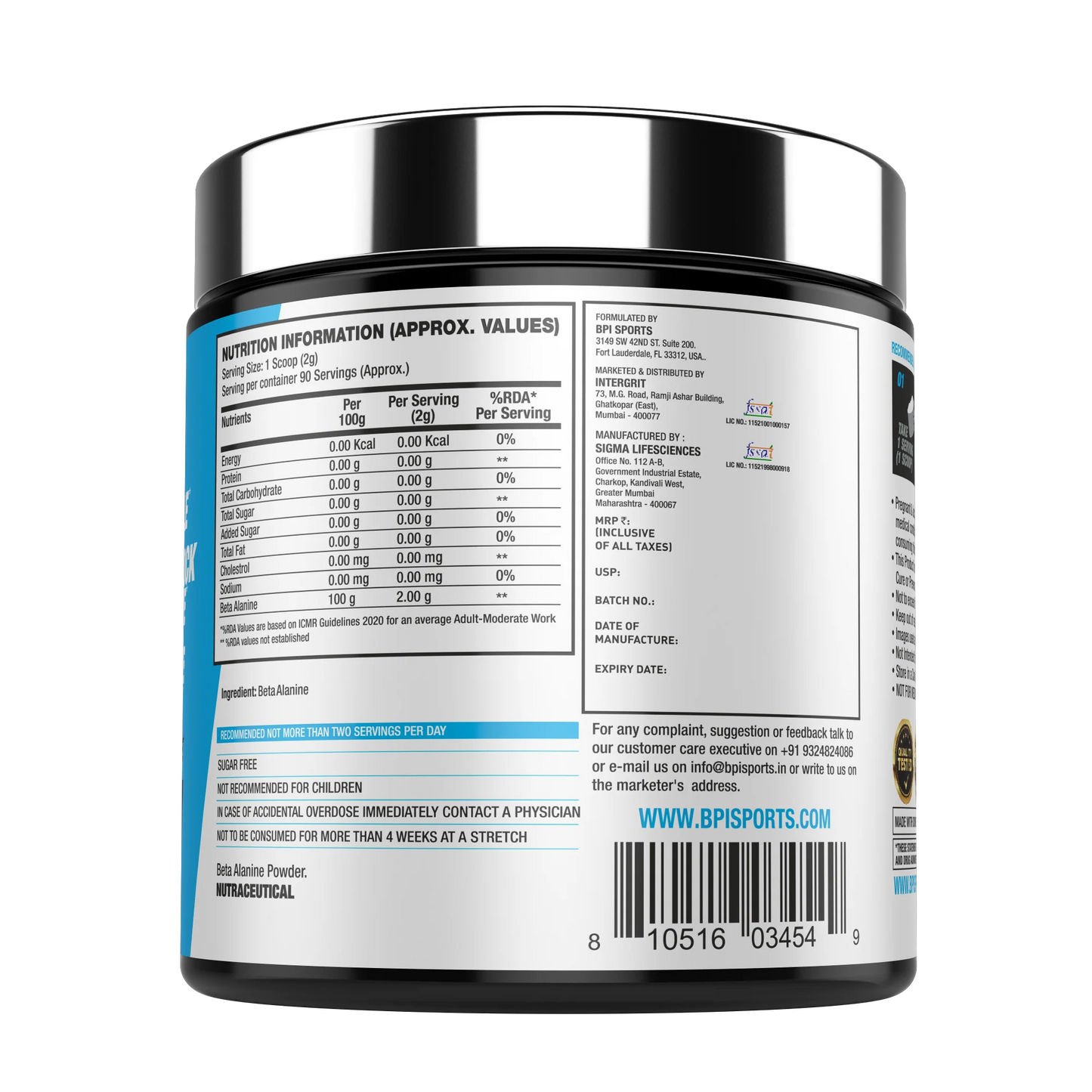 BPI BETA ALANINE 180 GRAMS