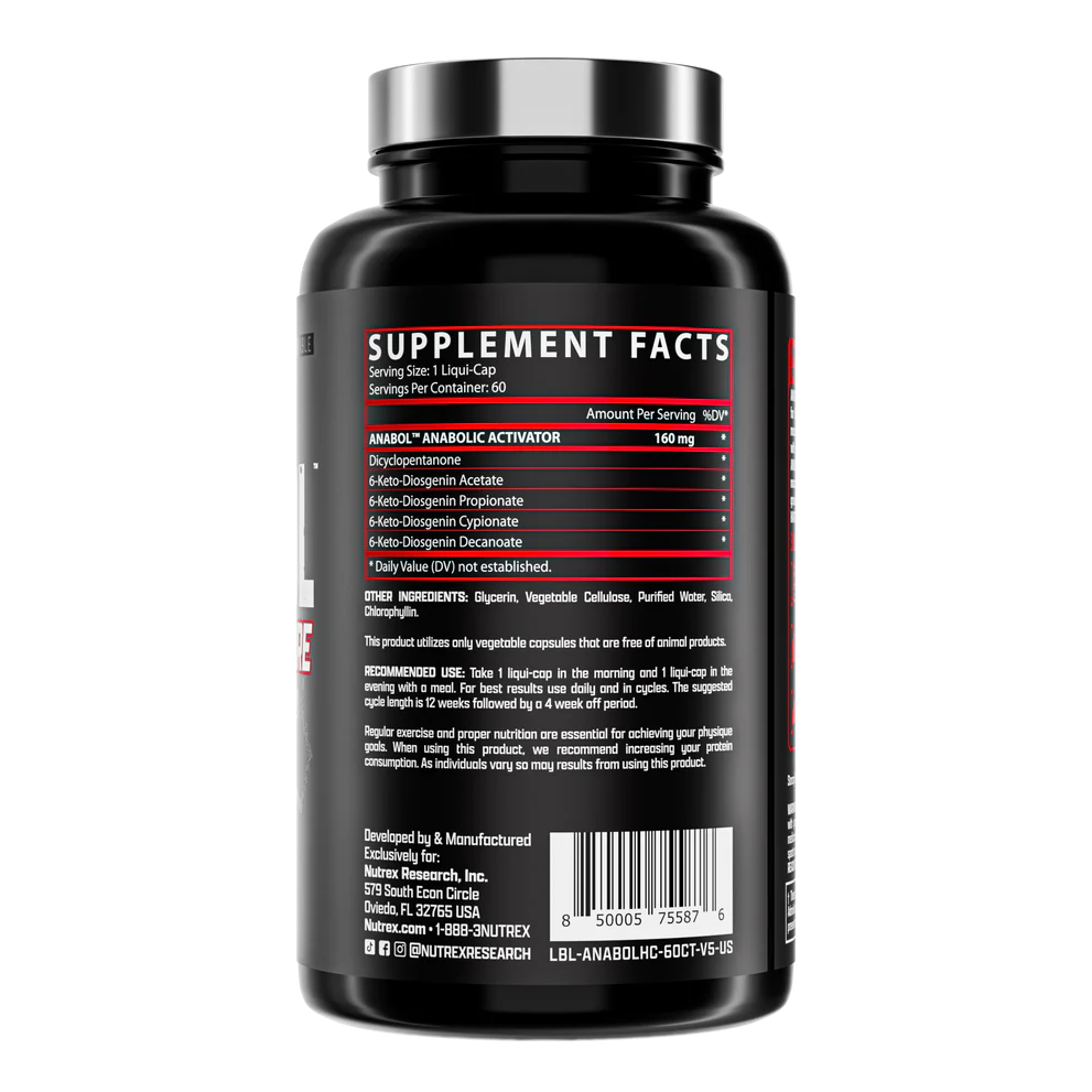ANABOL HARDCORE ANABOLIC MUSCLE MASS ACTIVATOR 60 TABLETS BY NUTREX RESEARCH