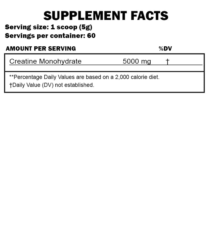 CREATINE MONOHYDRATE POWDER 5000MG 60 SERVINGS BY CORE CHAMPS