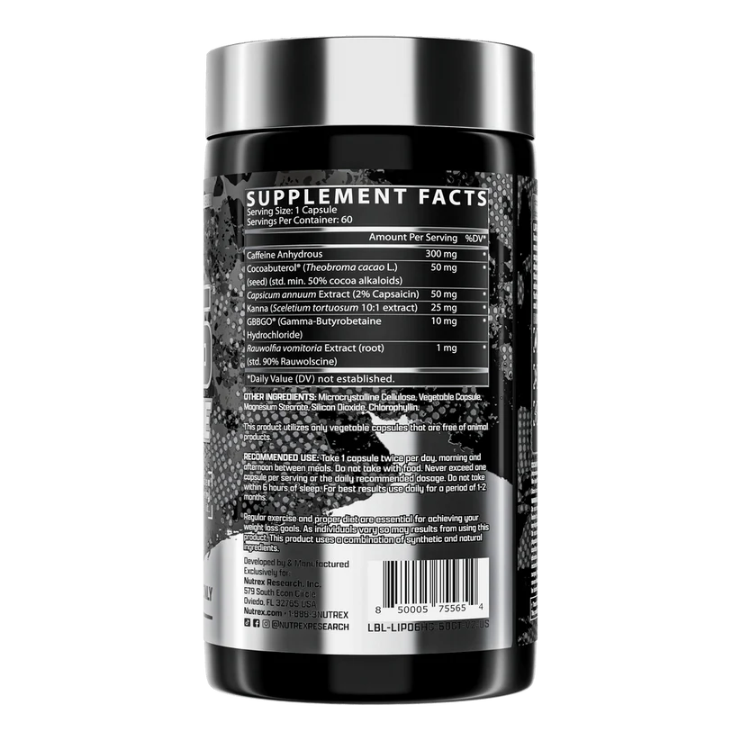 LIPO6 HARDCORE NEW 60 CAPS BY NUTREX RESEARCH