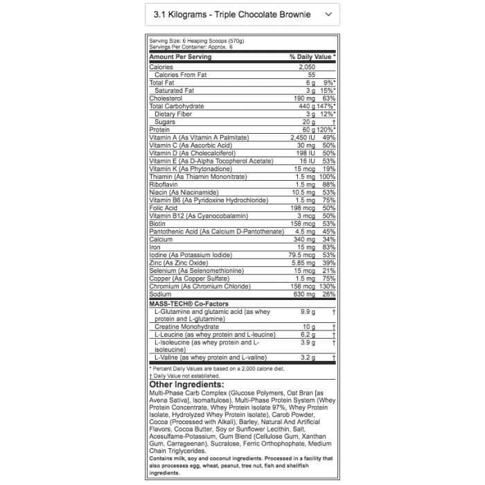 MASS TECH EXTREME 2000 6LBS BY MUSCLETECH