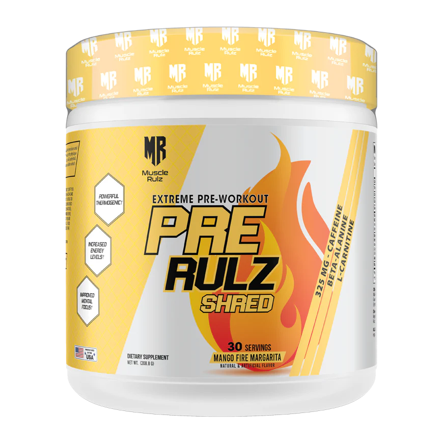 EXTREME PRE- WORKOUT PRE RULZ SHRED BY MUSCLE RULZ