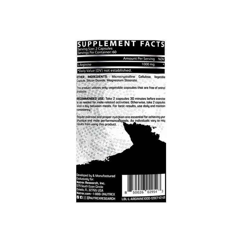 NUTREX RESEARCH L - ARGININE BY NUTREX RESEARCH 120 CAPS