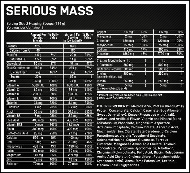 SERIOUS MASS 6LB BY OPTIMUM NUTRITION