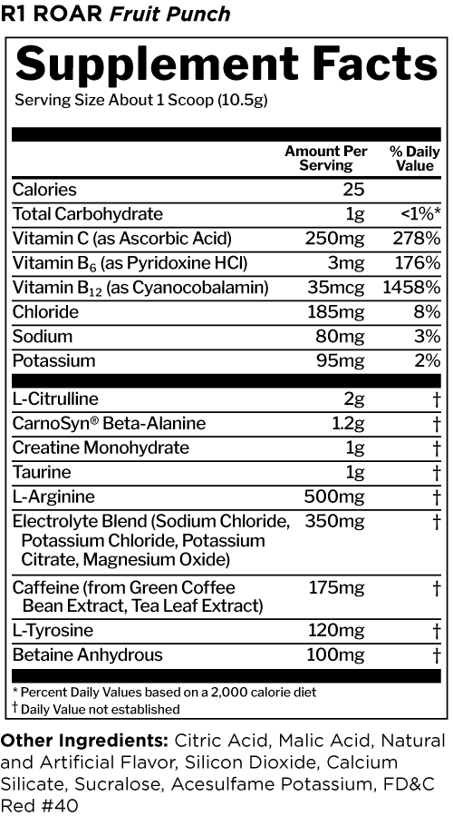 ROAR PRE WORKOUT 30 SERVINGS BY RULE 1 PROTEINS