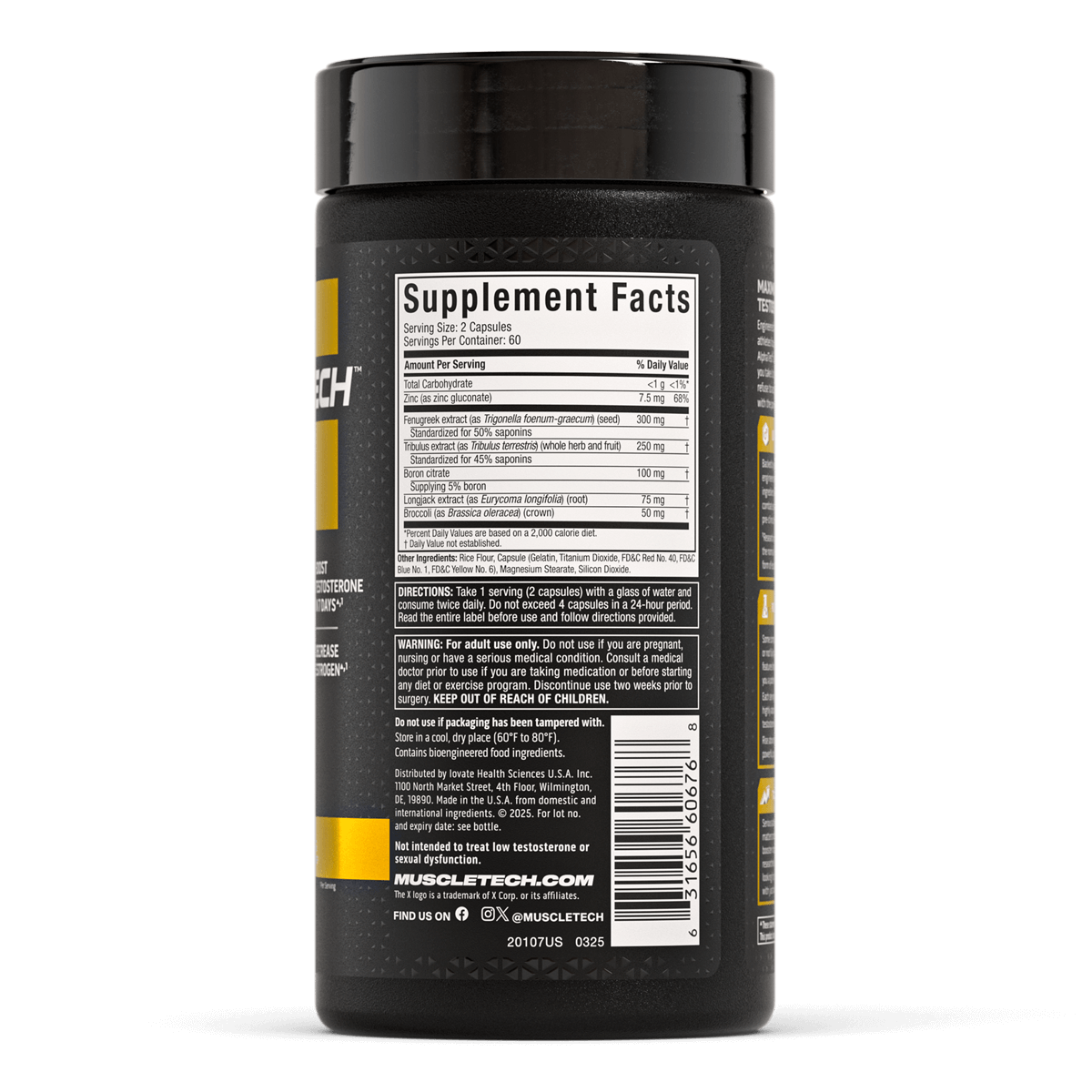 MUSCLE TECH ALPHA TEST 120 CAPSULES BY MUSCLE TECH