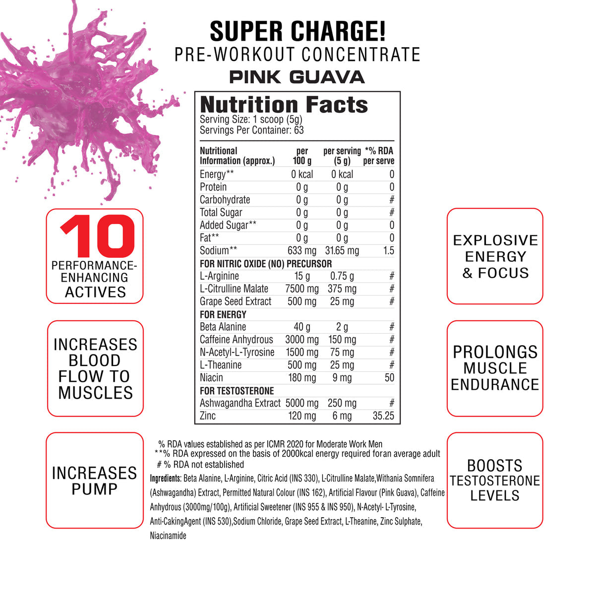 SUPER CHARGE PRE WORKOUT CONCENTRATE BY LABRADA