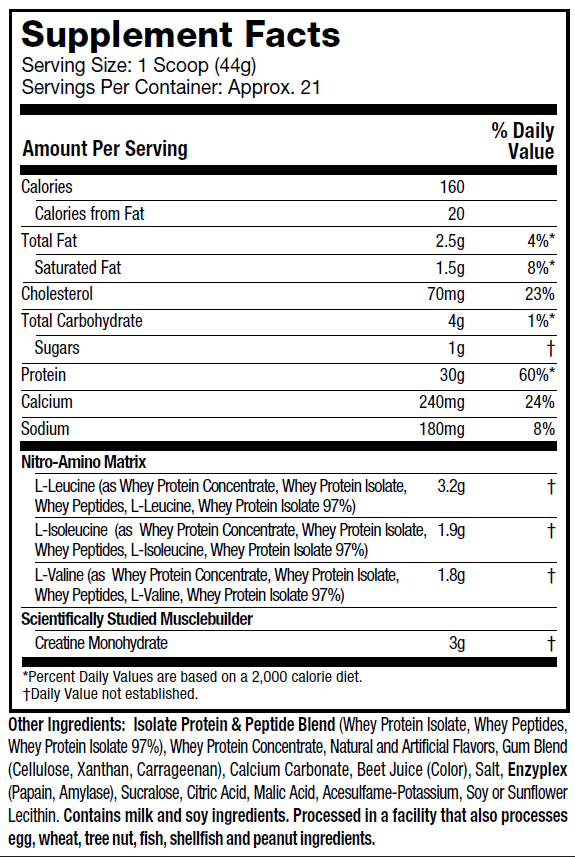 NITRO TECH WHEY PROTEIN 2LBS BY MUSCLETECH