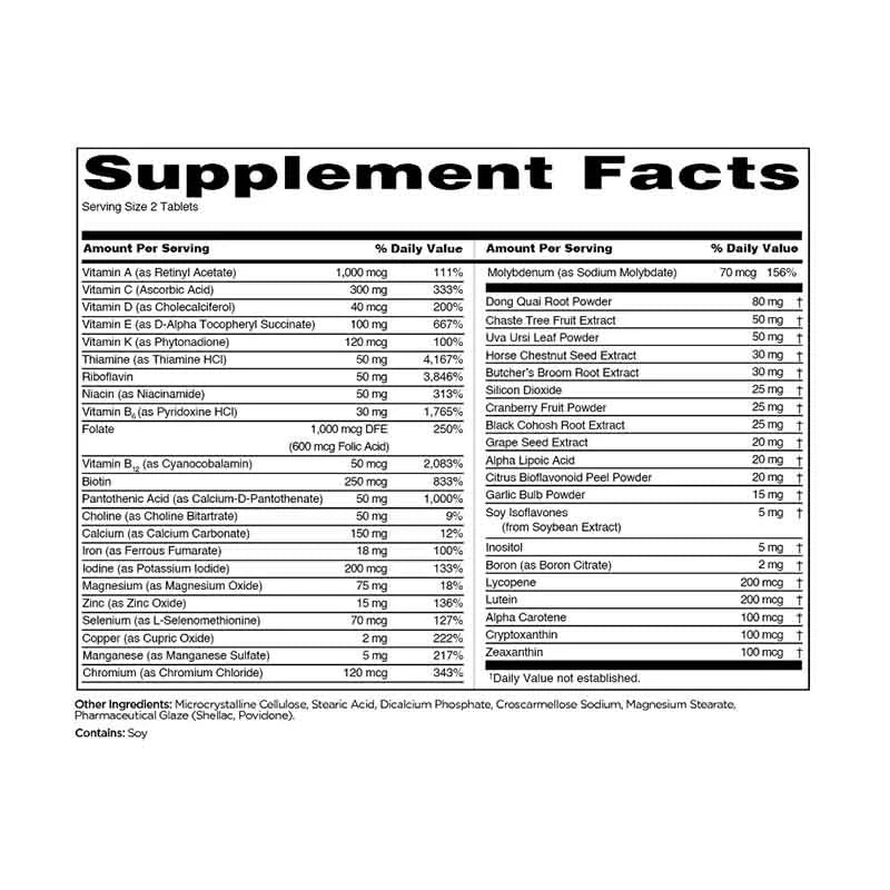 RULE 1 WOMEN'S TRAIN DAILY MULTIVITAMINE 60 TABLETS