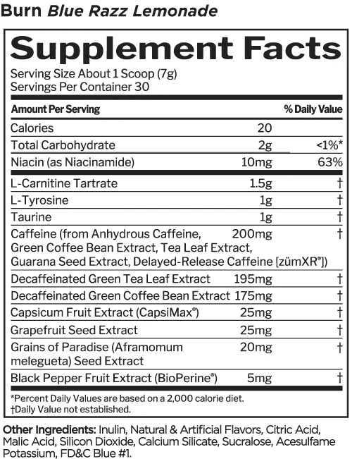 RULE1 BURN 30 SERVINGS BY RULE1