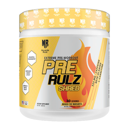 EXTREME PRE- WORKOUT PRE RULZ SHRED BY MUSCLE RULZ