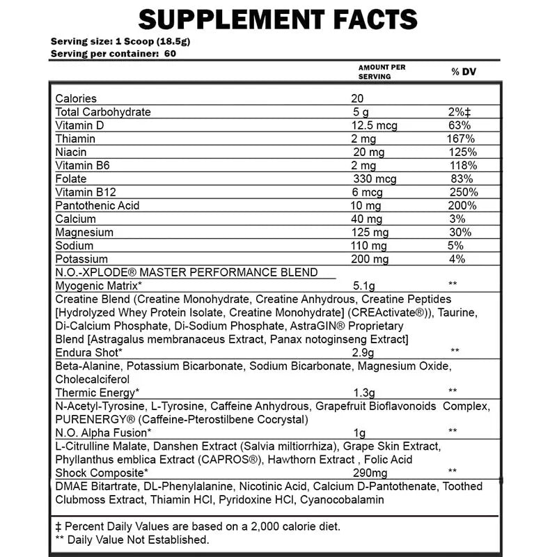 NO XPLODE 60 SERVINGS BY BSN