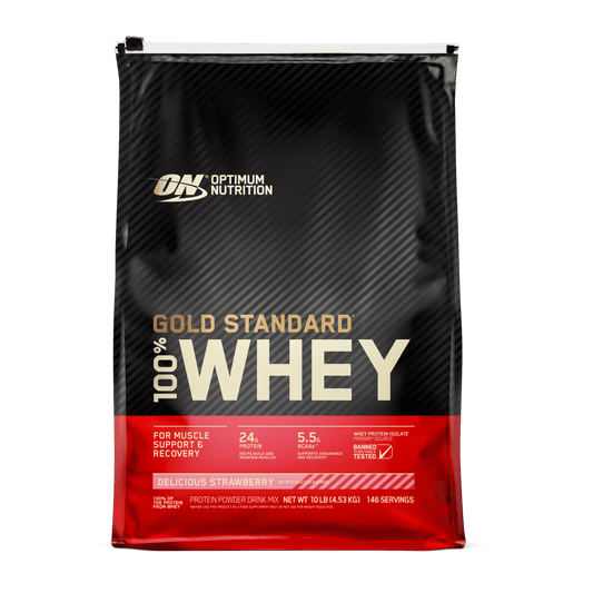 GOLD STANDARD 100% WHEY PROTEIN 10LBS BY OPTIMUM NUTRITION.